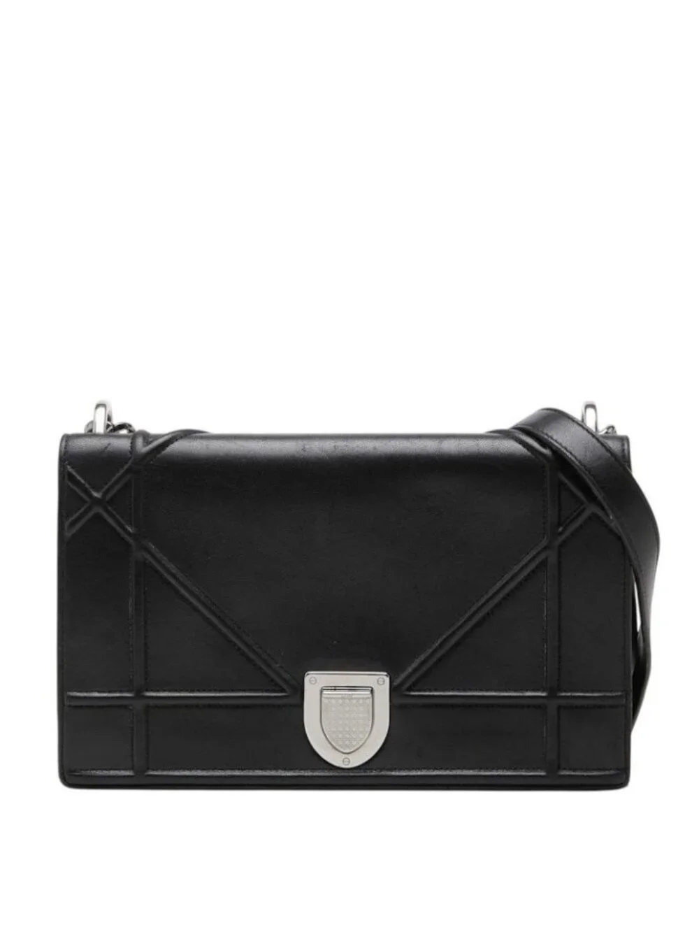 Dior Ama Chain Shoulder Bag Black Leather